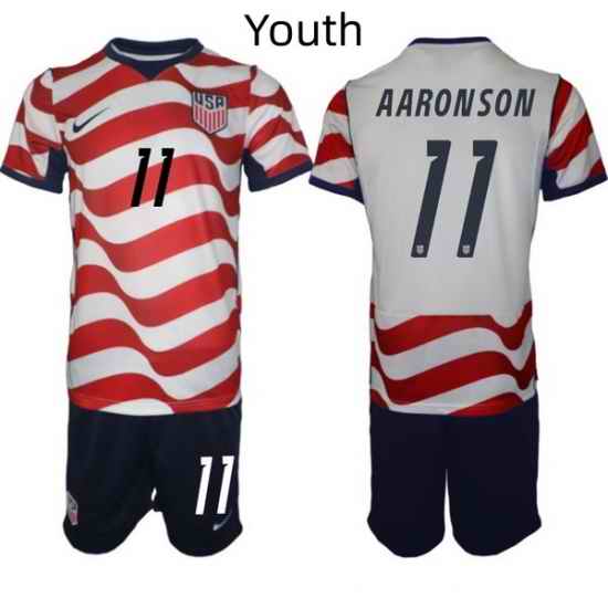 USA FIFA World Cup 2026 Soccer Red Home Jersey Brenden Aaronson #11